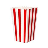 26 Stück Popcorn Boxen Popcorntüten Rot Klein Candy Container , Papier Pappe Weiß Snack für Partysnacks Bonbons Geschenktüten Weihnachten (Rote Streifen)