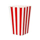 26 Stück Popcorn Boxen Popcorntüten Rot Klein Candy Container , Papier Pappe Weiß Snack für Partysnacks Bonbons Geschenktüten Weihnachten (Rote Streifen)