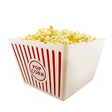 Novelty Place Kunststoff rot & weiß gestreiften klassischen Popcornbehälter für Movie Night - 8 'Quadrat x 7' tief (1 Packung)